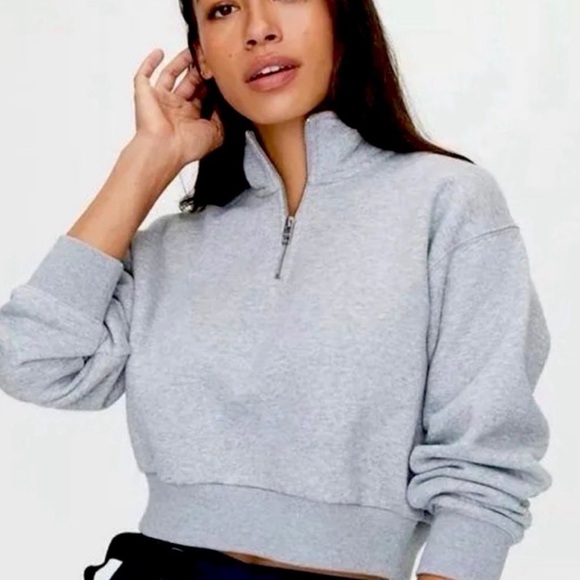 TNA Tops - TNA gray Women's Half-Zip Sweatshirt